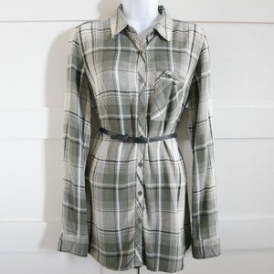 Maurices Green & Black Tunic Button Down Shirt